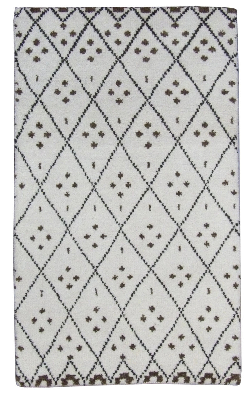 Moroccan 3'0"x5'0" Hand-knotted Rug -w197