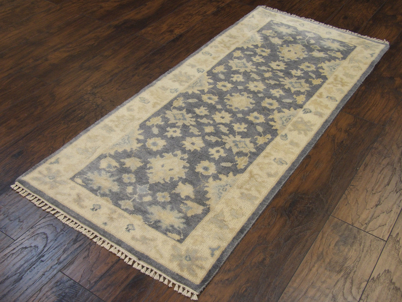 Gold 2'6" x 6'0" Wash Turk Oushak Hand knotted Wool Rug - Sku: w200