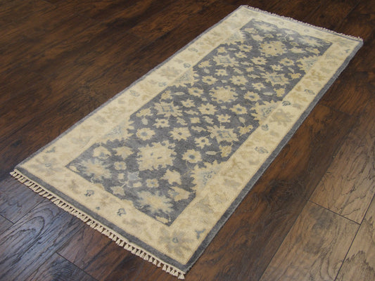 White Wash Turk Oushak 2'6" x 6'0'' Hand knotted Rug - w200
