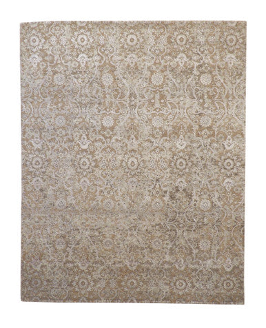 Transitional Abstract Broken Design Wool/silk Hand Knotted Rug 8x10 -w2000