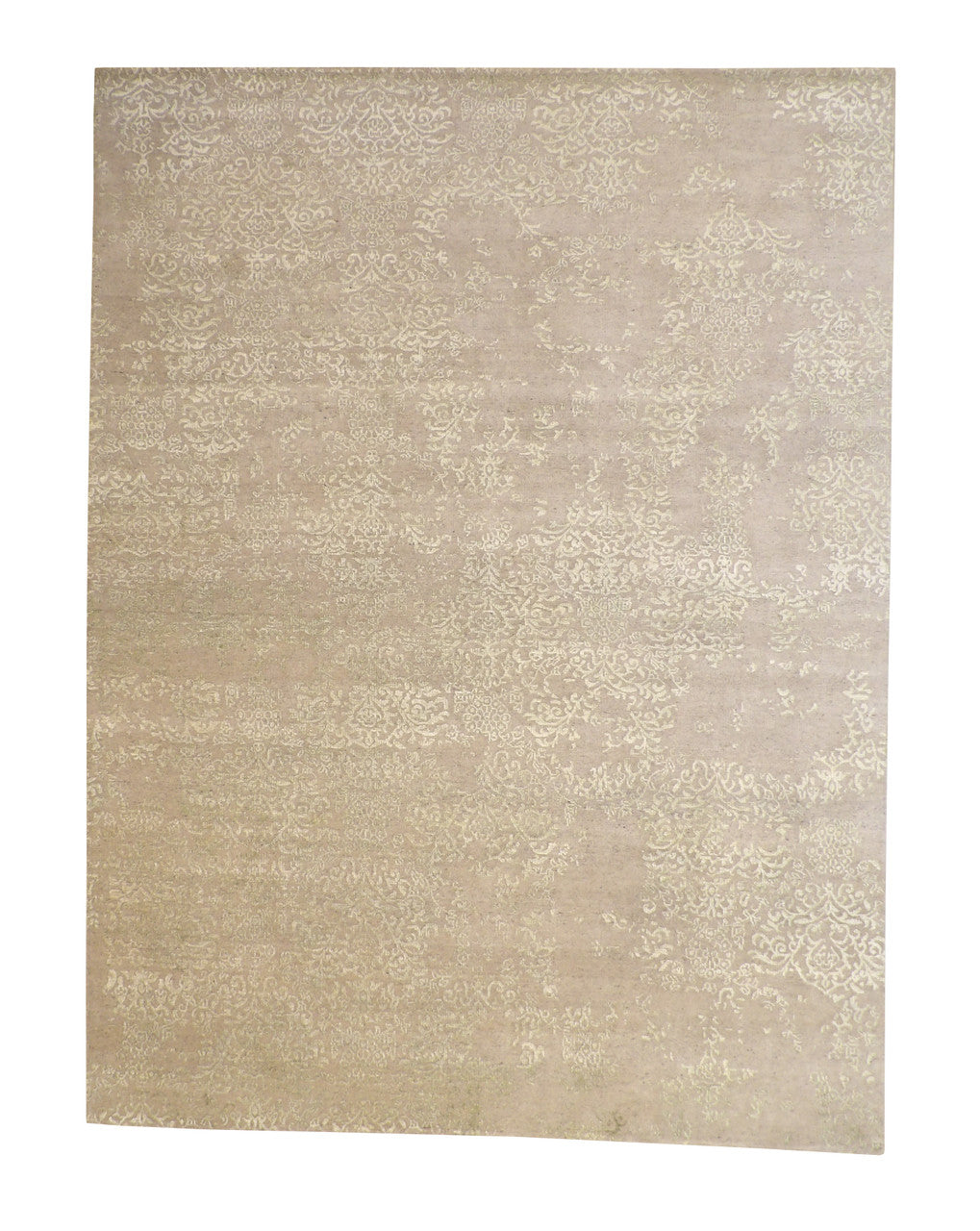Transitional Abstract Broken Design Wool/silk Hand knotted Rug 9x12 - w2003