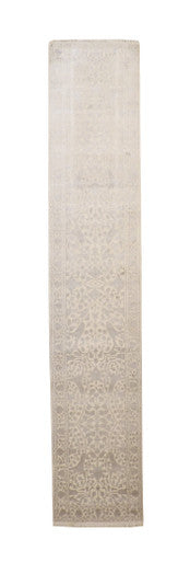 Gray 2'8" x 13'9" Traditional Haji Jalili Hand knotted Wool/Silk Rug - Sku: w20056