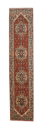 Tribal Heriz Wool Hand Knotted Rug 2.7x11.11 -w20069