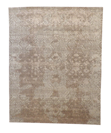 Transitional Abstract Broken Design Wool/silk Hand Knotted Rug 8x10 -w2006
