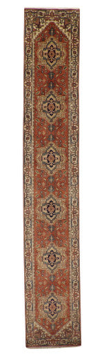 Tribal Indo Heriz Wool Hand Knotted Rug 2.6x16.0 -w20074