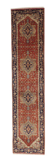 Tribal Heriz Wool Hand Knotted Rug 2.8x11.11 -w20075