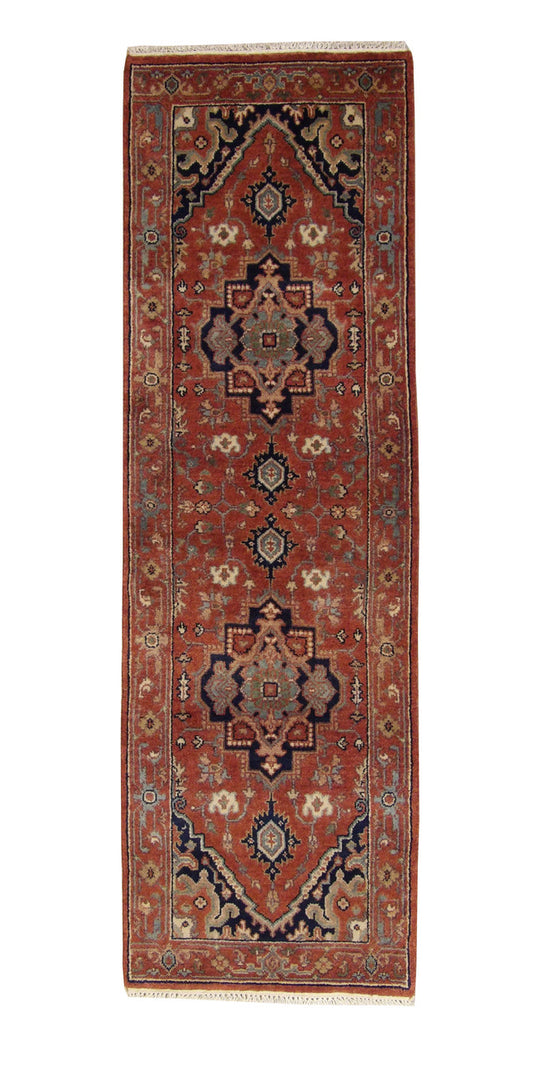 Tribal Indo Sherapi Wool Hand Knotted 2.8x7.11 -w20076