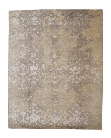 Transitional Abstract Broken Design Wool/silk Hand Knotted Rug 8x10 -w2007