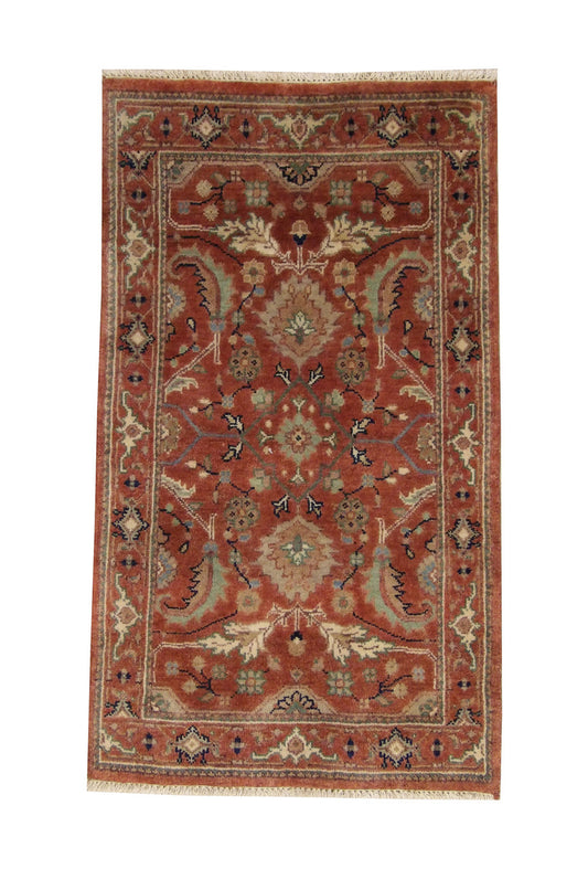 Tribal Heriz Wool Hand Knotted Rug 3x5 - w20083