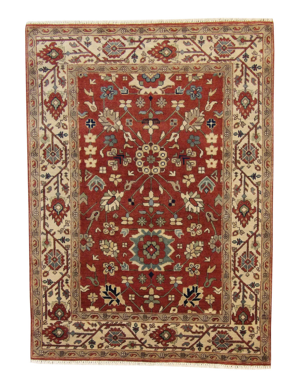 Tribal Heriz Design Wool Hand Knotted Rug 5.0X8.0 - W20096
