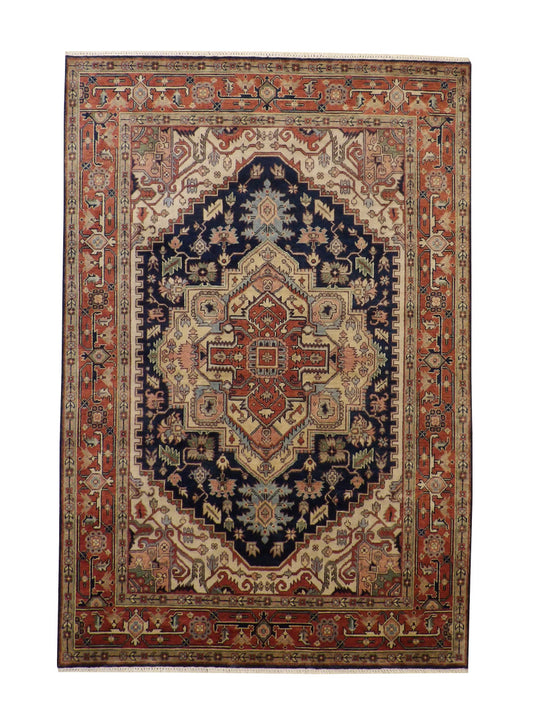 Traditional Antique Sherapi Wool Hand Knotted Rug 6X9 - w20097