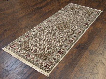Persian Mahi Tabriz 2'6" x 6'0'' Hand knotted Rug - w201