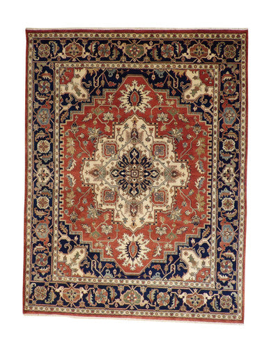 Tribal Heriz Wool Hand knotted Rug 9x12 - w20109