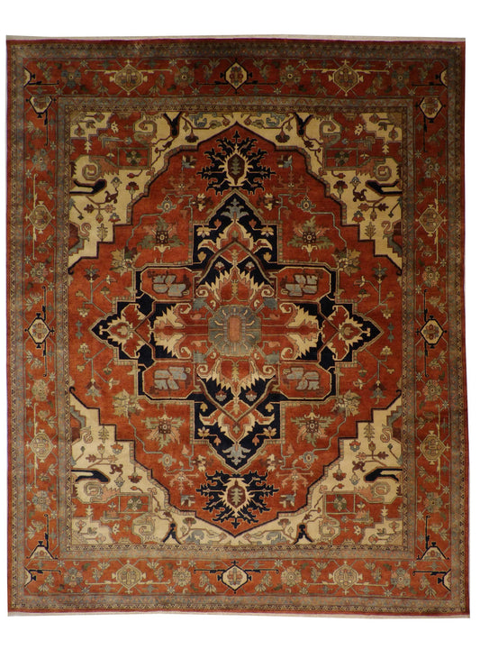 Traditional Antiquewash Sherapi Wool Hand Knotted Rug 11.9x14.8 -w20110