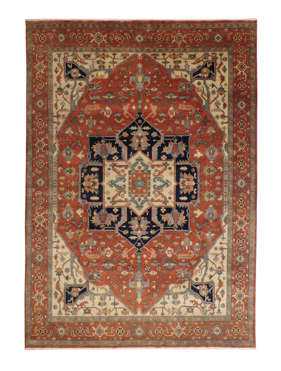 Tribal Heriz Wool Hand Knotted Rug 10.0x14.1 -w20116