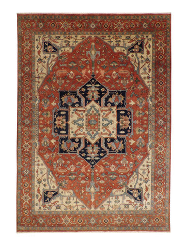 Tribal Heriz Wool Hand Knotted Rug 10.0x14.1 -w20116
