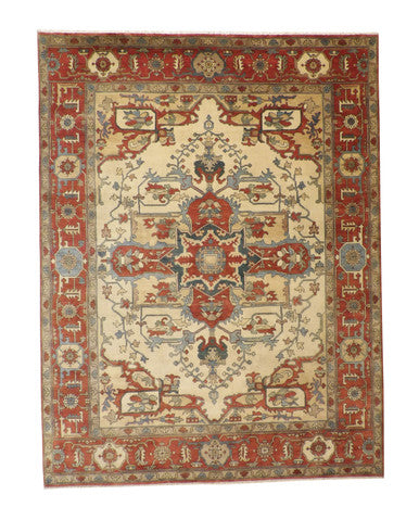 Tribal Heriz Wool Hand knotted Rug 9x12 - w20121