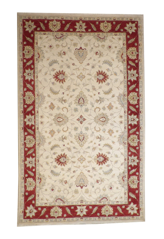 Traditional Agra Zigler Chobie Wool Hand Knotted Rug 8.0x13.2 -w20123