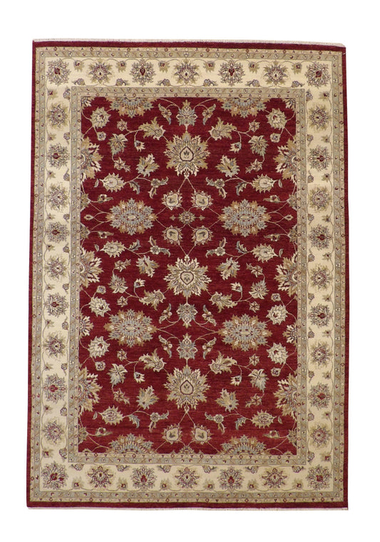Traditional Agra Zigler Wool Hand Knotted Rug 6X9 - w20125