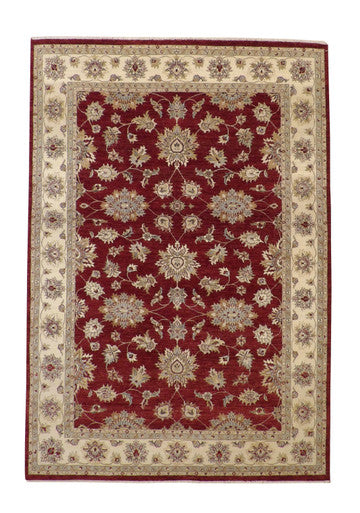 Traditional Agra Zigler Wool Hand Knotted Rug 6X9 - w20125