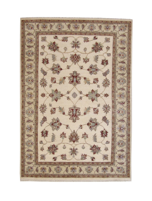 Traditional Indo Agra Chobie Wool Hand Knotted Rug 4x6 - w20150