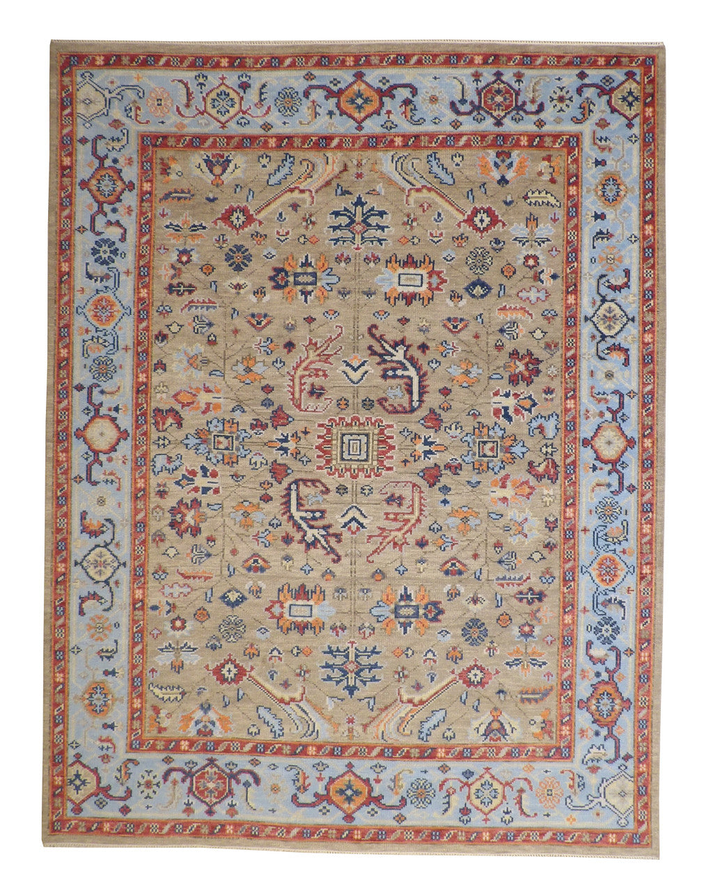 Oushak Colorful Zigler Wool Hand knotted Rug 9x12 - w20179