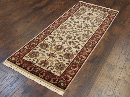 Kashan Jaipur 2'6" x 6'0'' Hand knotted Rug - w202