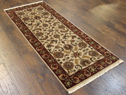 Kashan Jaipur 2'6" x 6'0'' Hand knotted Rug - w202