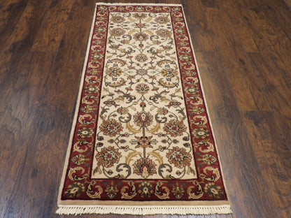 Kashan Jaipur 2'6" x 6'0'' Hand knotted Rug - w202