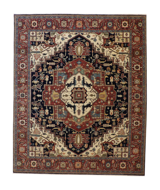 Traditional Fine Sherapi Wool Hand Knotted Rug 8x10 -w20208