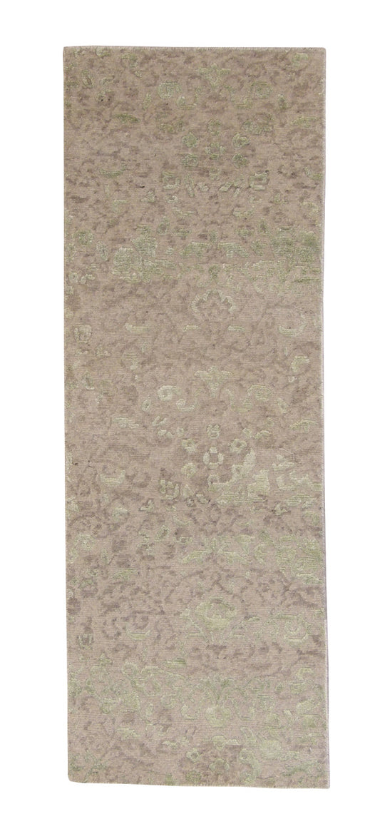 Transistional Abstract Broken Design Wool/Silk Hand Knotted 2.0x6.0 -w2020