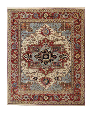 Traditional Fine Sherapi Wool Hand Knotted Rug 8x10 -w20212