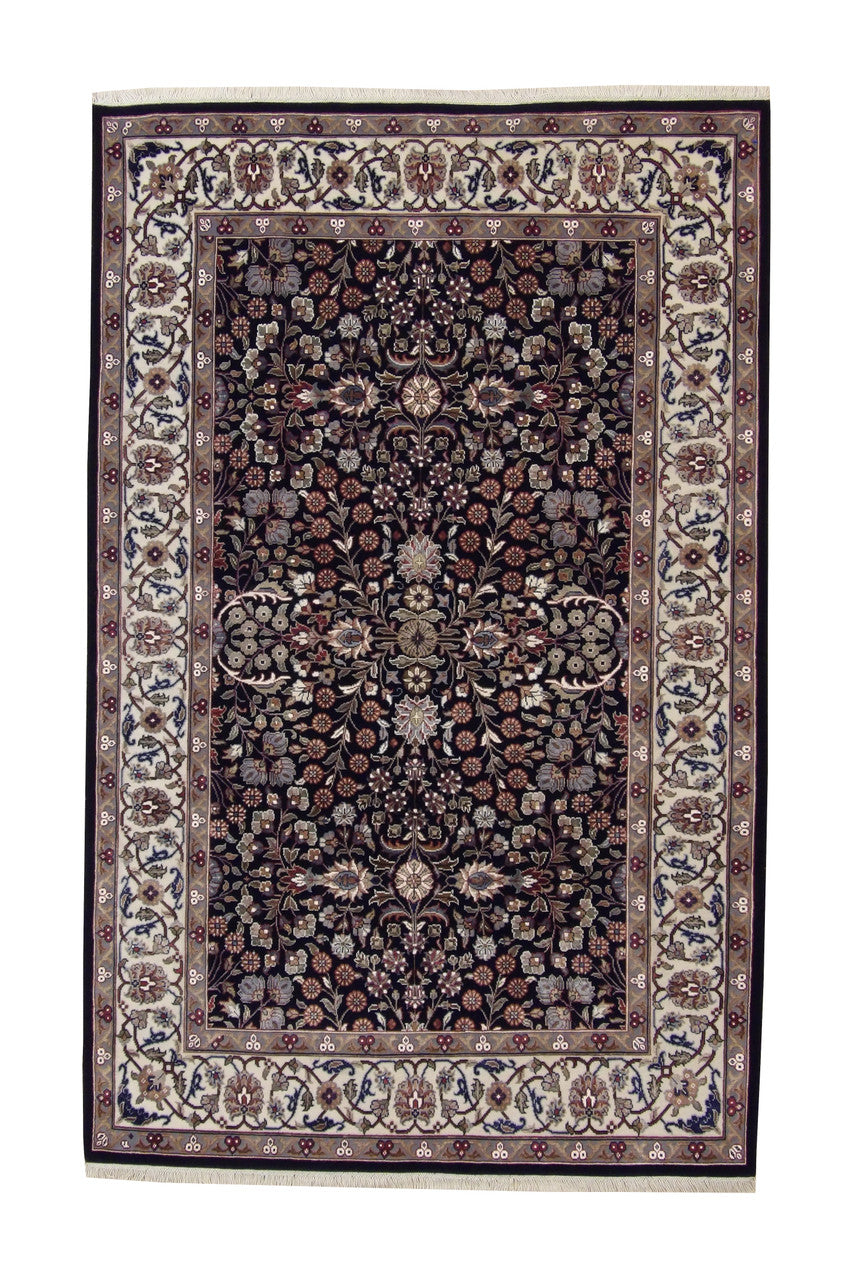 Traditional Turk Heraki Wool/Silk Hand Knotted Rug 4x6 - w20223