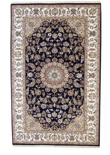 Traditional Fine Nain Wool Hand Knotted Rug 5.0X8.0 - w20239
