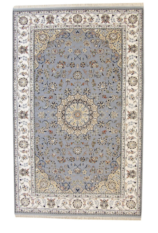 Traditional Fine Nain Wool/silk Hand Knotted Rug 5.0X8.0 - w20240