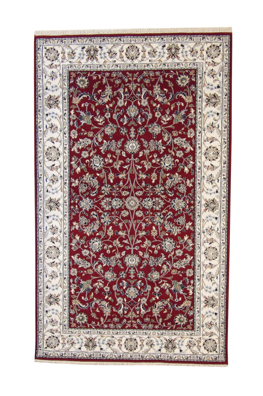 Traditional Fine Nain Wool Hand Knotted Rug 5.0X8.0 - w20246