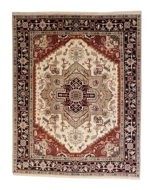 Tribal Heriz Wool Hand Knotted Rug 8x10 -w20259