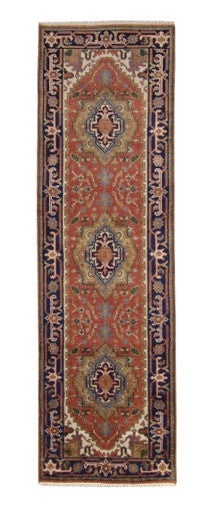 Tribal Indo Heriz Wool Hand Knotted 2.6x8.6 -w20290