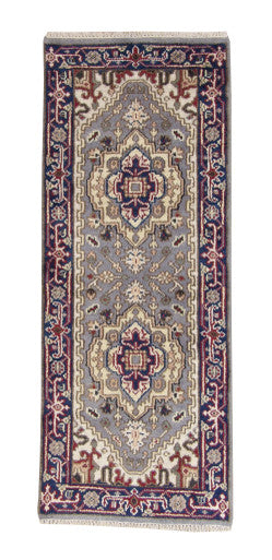 Tribal Indo Heriz Wool Hand Knotted 2.5x6.1 -w20291