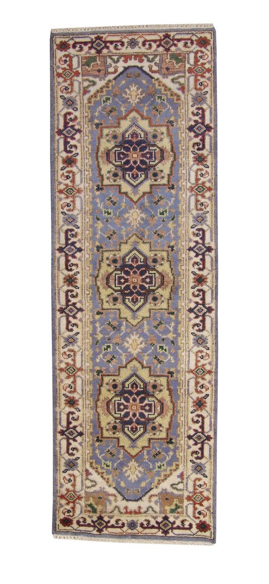 Tribal Indo Heriz Wool Hand Knotted 2.7x7.11 -w20299