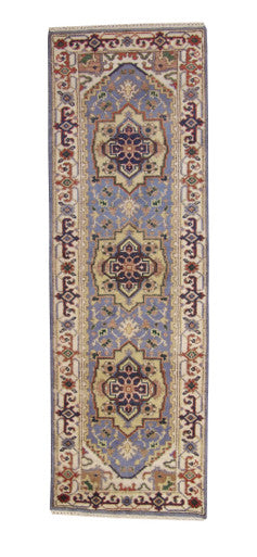 Tribal Indo Heriz Wool Hand Knotted 2.7x7.11 -w20299
