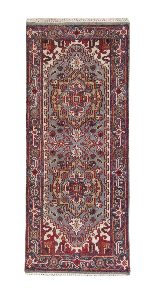 Tribal Indo Heriz Wool Hand Knotted 2.5x5.10 -w20311