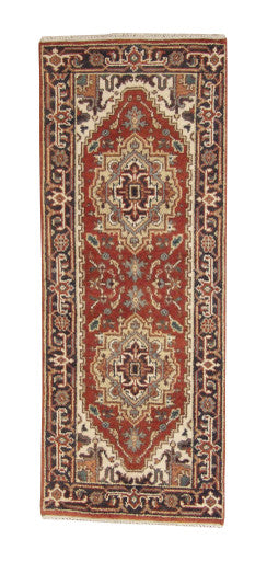 Tribal Indo Heriz Wool Hand Knotted 2.4x6.1 -w20317