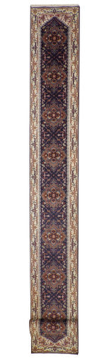 Tribal Heriz Wool Hand Knotted Rug 2.6x20.0 -w20327