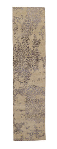 Modern Abstact Broken Design Wool/silk Hand Knotted Rug 2.6x11.0 -w2032