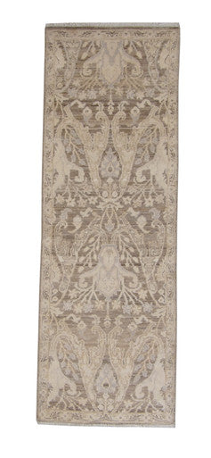 Oushak Whitewash Chobie Wool Hand Knotted 2.0x5.11 -w2096