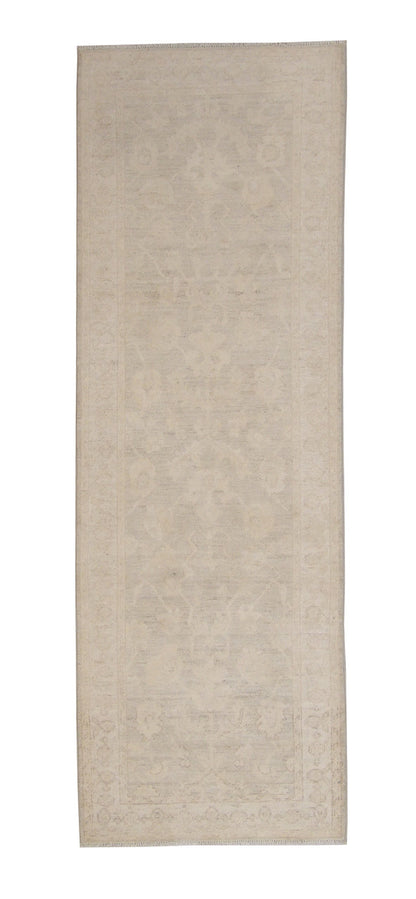 Oushak Whitewash Chobie Wool Hand Knotted 2.7x7.9 -w2102