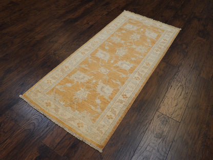 Silver Wash Oushak Chobie 2'6" x 6 Hand knotted Rug - w211