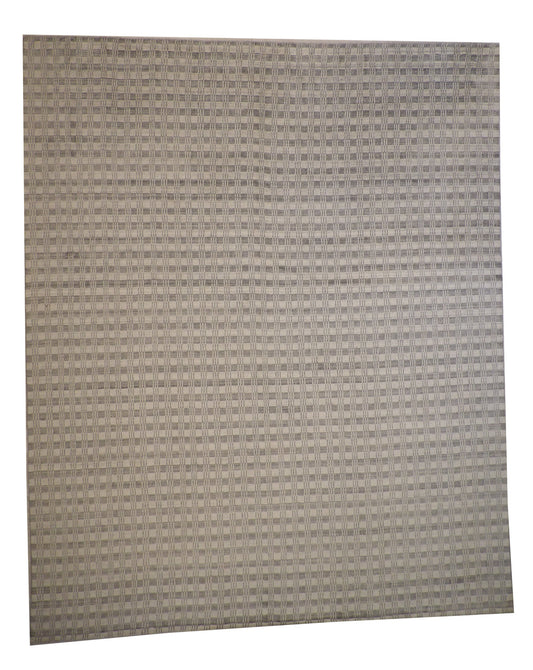 Modern Small Block Design Wool Handloom 11.11x14.7 -w2128
