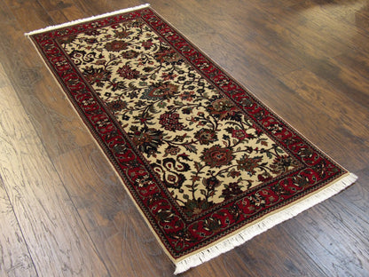 Fine Persian Floral Mashad 2'6" x 6'0'' Hand-knotted Rug - w213